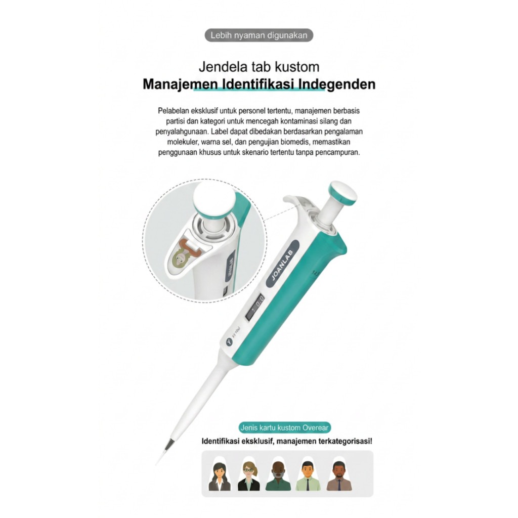 JOANLAB Micropipette Autoclaveable Pipet Mikro Autoklaf Kuat Asam Basa Y2.5/Y10/Y20/Y50/Y100/Y200/Y1000/Y5000/Y10000