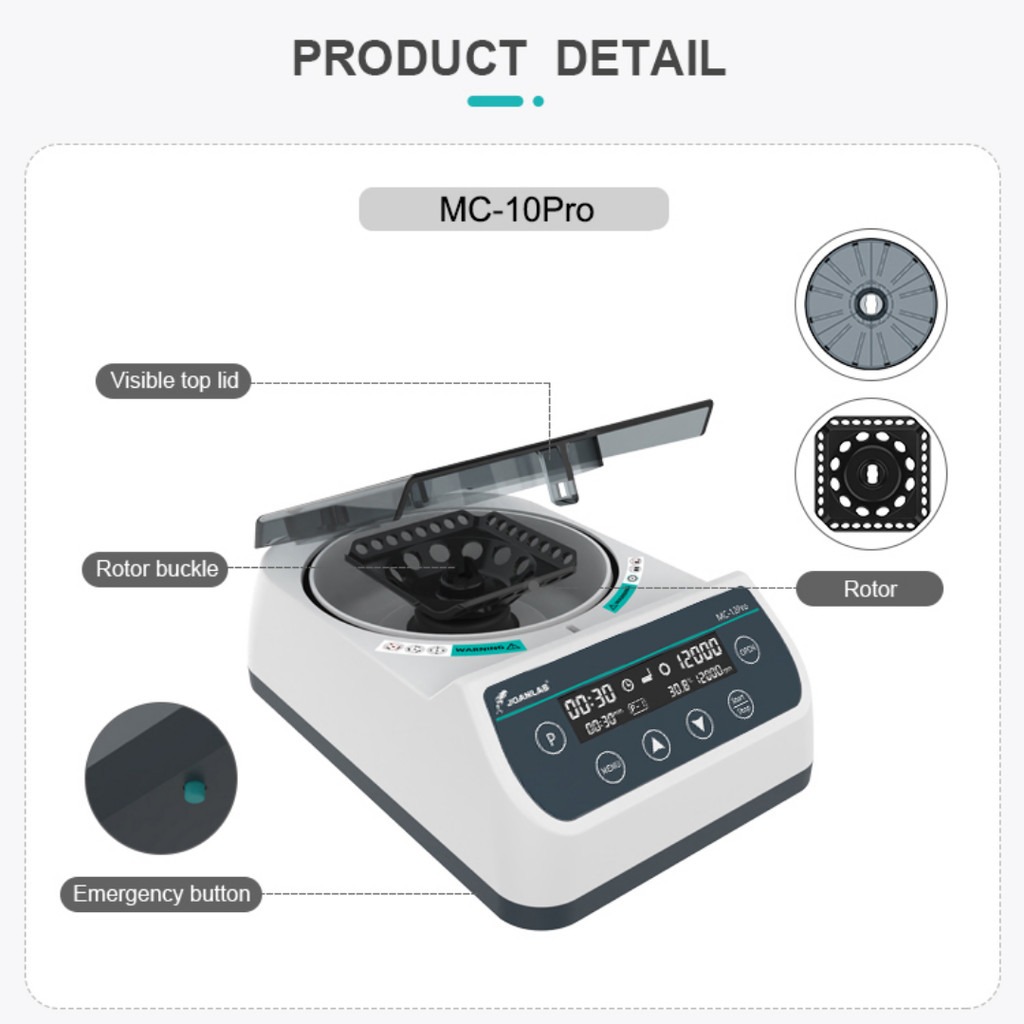 JOANLAB High Speed Centrifuge Mesin Sentrifugal Kecepatan Tinggi 10000 RPM MC10PRO