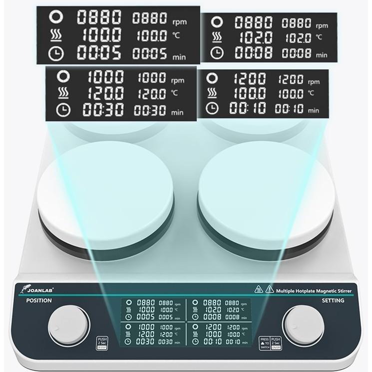 JOANLAB High Heating Hotplate Magnetic Stirrer 2 Platform Pemanas Pengaduk 2 Wadah HHMS-2MAX