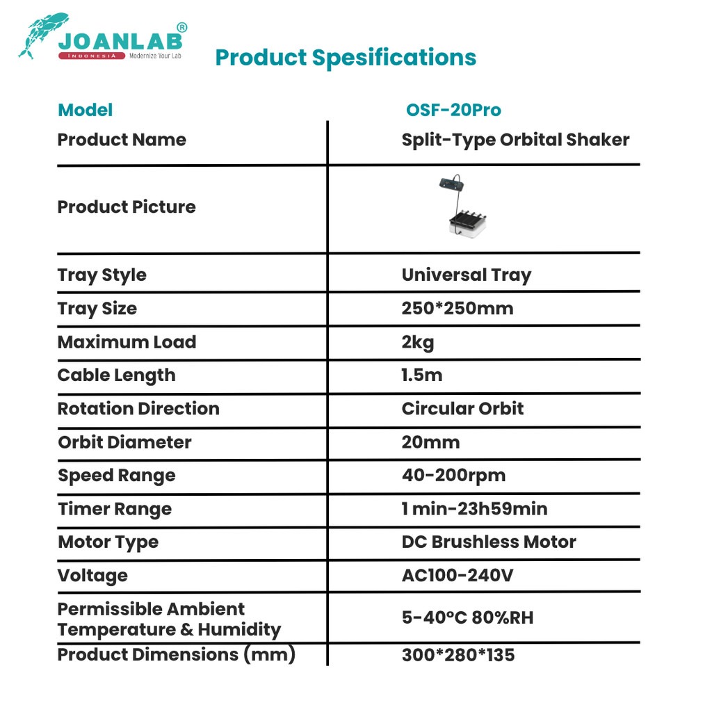 JOANLAB Orbital Shaker Erlenmeyer Rotator Brushless Motor Laboratorium Industrial Cable Extension Panel OSF-20PRO